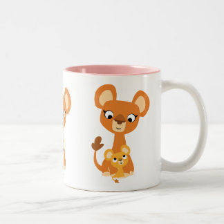 Tasse 2 Couleurs Mignonne Mère Dessin Lioness Avec Cub