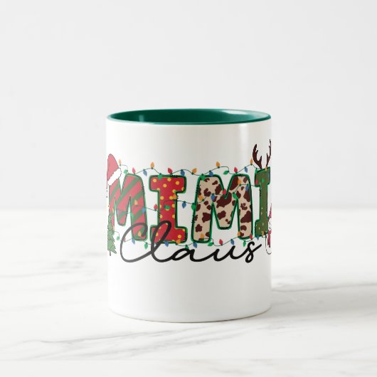 Tasse 2 Couleurs Mignonne Mimi Claus (Centre)