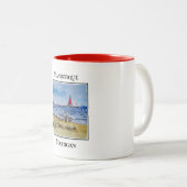 Tasse 2 Couleurs Mignonne Red Lighthouse, Manistique Michigan (Devant droit)