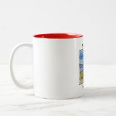 Tasse 2 Couleurs Mignonne Red Lighthouse, Manistique Michigan (Gauche)
