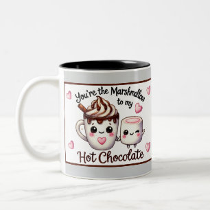 Tasse 2 Couleurs Mignons marshmallows et chocolat Kawaii