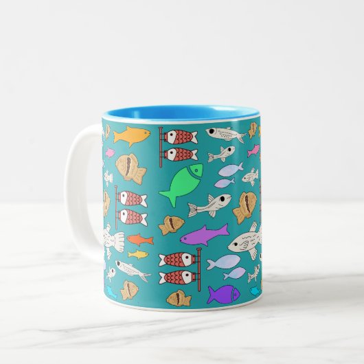 Tasse 2 Couleurs Mikitiez venus mermaid pêche été (Devant gauche)