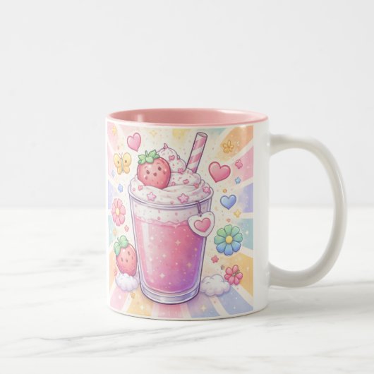 Tasse 2 Couleurs Milkshake Rêves de Fraise (Droit)
