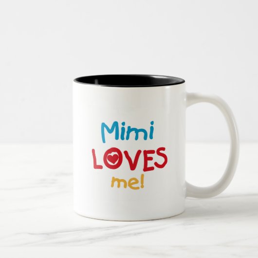 Tasse 2 Couleurs Mimi m'aime T-shirts et cadeaux (Droit)