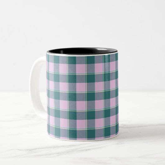 Tasse 2 Couleurs Ming and Melanie Plaid Pink Teal (Devant gauche)
