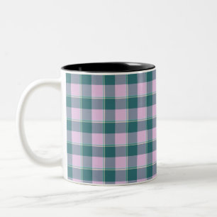 Tasse 2 Couleurs Ming et Melanie Carreaux Rose Turquoise