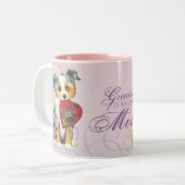 Tasse 2 Couleurs Mini American Shepherd Heart Maman (Devant gauche)