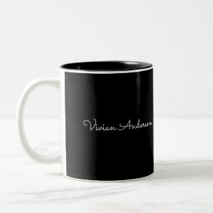 Tasse 2 Couleurs Mini-minimaliste moderne moderne Script noir Nom p