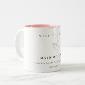 Tasse 2 Couleurs Minimal Simple Blush Heart Maid of Honor Don (Devant gauche)