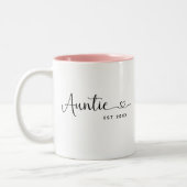 Tasse 2 Couleurs Minimalist Auntie Established Elegant Script  (Gauche)