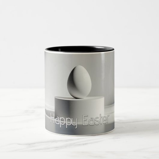 Tasse 2 Couleurs Minimalist Easter Egg on Modern Pedestal (Centre)