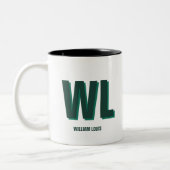 Tasse 2 Couleurs Minimalist Emerald Green Personalized Monogram (Gauche)