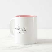 Tasse 2 Couleurs Minimalist Grandma Established Elegant Script (Devant gauche)