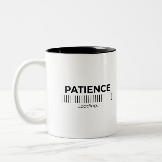Tasse 2 Couleurs Minimalist Patience Loading Typography Bar  (Gauche)