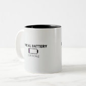 Tasse 2 Couleurs Minimalist Social Battery Low Sticker (Devant gauche)