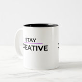 Tasse 2 Couleurs Minimalist Stay Creative Typography (Devant gauche)