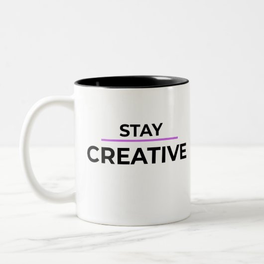 Tasse 2 Couleurs Minimalist Stay Creative Typography (Gauche)