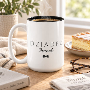 Tasse 2 Couleurs Minimaliste Dziadek [Nom]