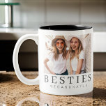 Tasse 2 Couleurs Minimaliste moderne chic Best Friends BFF Photo<br><div class="desc">Design is composed of fun and playful typographiy with sans serif and serif font. Add a custom photo.</div>