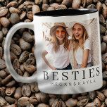 Tasse 2 Couleurs Minimaliste moderne chic Best Friends BFF Photo<br><div class="desc">Design is composed of fun and playful typographiy with sans serif and serif font. Add a custom photo.</div>