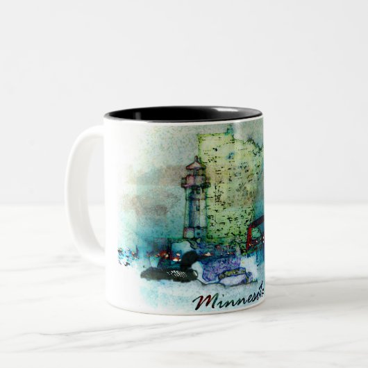 Tasse 2 Couleurs Minnesota Art Design (Devant gauche)