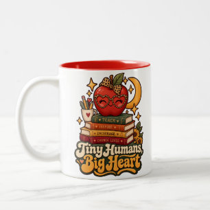 Tasse 2 Couleurs Minuscules Humains Grand Cœur Café Professeur Rétr