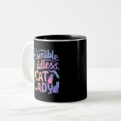 Tasse 2 Couleurs Misérable chatte sans enfant dame (Devant gauche)