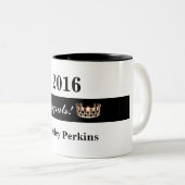 Tasse 2 Couleurs Miss America style américain Pageant Crown Congrat (Devant droit)