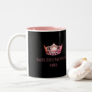 Tasse 2 Couleurs Miss America style Personnalisé Nom Coral Crown Mu