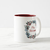 Tasse 2 Couleurs Mme Holidays Berries de Noël Wreath (Devant droit)