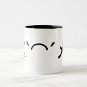 Tasse 2 Couleurs Mo' Angry Emoticon Japonais Kaomoji (Centre)