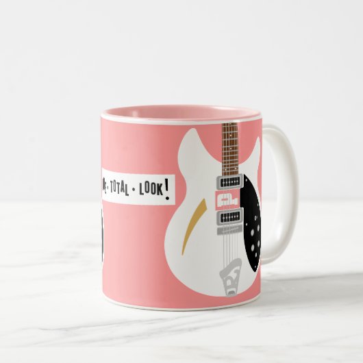 Tasse 2 Couleurs Mod Pop Art Guitare (Devant droit)