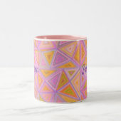 Tasse 2 Couleurs Mod rose violet et jaune géométrique (Centre)