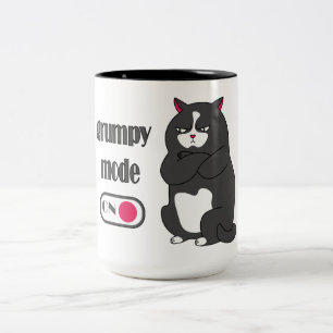 Tasse 2 Couleurs Mode grumeux sur drôle de gros chat