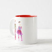 Tasse 2 Couleurs Mode illustration aquarelle boho (Devant gauche)