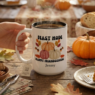 Tasse 2 Couleurs Mode Repas de Friendsgiving Personnalisé