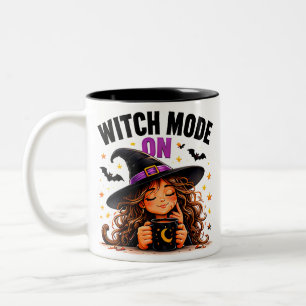 Tasse 2 Couleurs Mode Sorcière Activé Amateur de Café Mignon Hallow