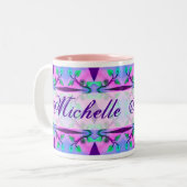 Tasse 2 Couleurs Modèle abstrait floral (Devant gauche)