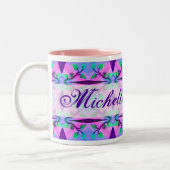 Tasse 2 Couleurs Modèle abstrait floral (Gauche)
