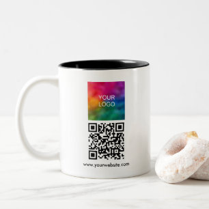 Tasse 2 Couleurs Modèle de logo de société QR Code scannable pour e