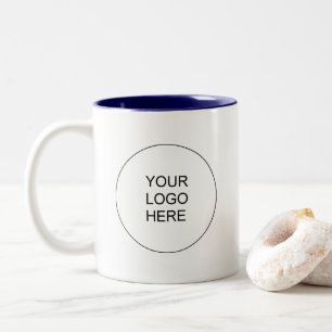 Tasse 2 Couleurs Modèle de logo d'entreprise bleu marine blanc à té