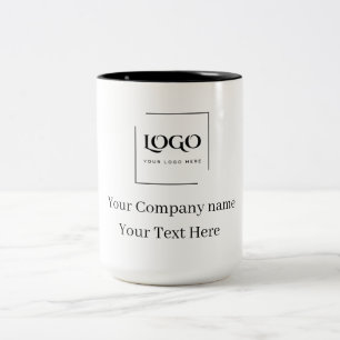 Tasse 2 Couleurs Modèle de logo personnalisé élégant