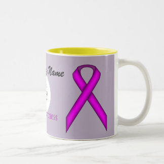 Tasse 2 Couleurs Modèle de ruban standard violet par Kenneth Yoncic
