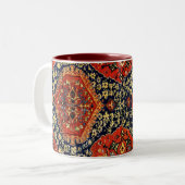 Tasse 2 Couleurs Modèle de tapis oriental en bleu&orange (Devant gauche)