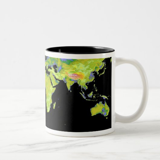 Tasse 2 Couleurs Modèle d'élévation numérique des continents sur Ea (Droit)
