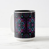 Tasse 2 Couleurs Modèle floral Abstrait dynamique (Devant gauche)