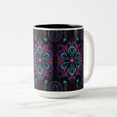 Tasse 2 Couleurs Modèle floral Abstrait dynamique (Devant droit)