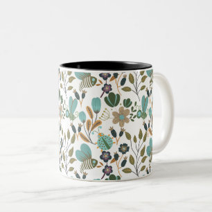 Tasse 2 Couleurs Modèle floral coloré