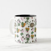 Tasse 2 Couleurs Modèle floral mou (Devant gauche)