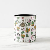 Tasse 2 Couleurs Modèle floral mou (Centre)